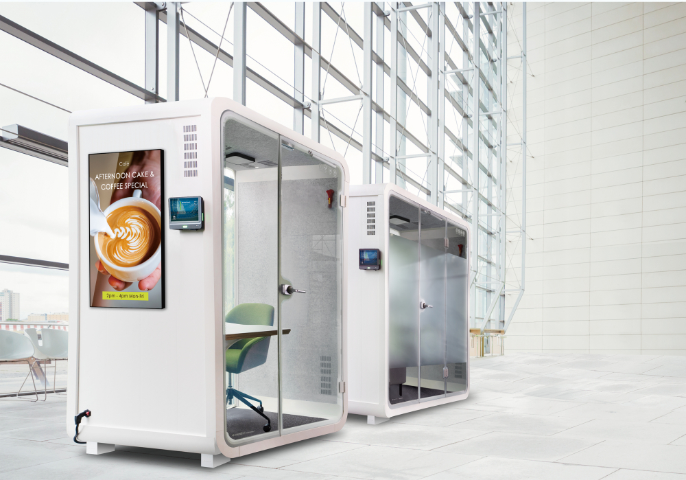 OD体育子公司达擎之智慧行动办公舱，采用PDLC智能调光玻璃设计，透过通电与断电的电流切换，呈现透明与雾面效果，具节能降耗特性并兼顾隐私，确保信息安全