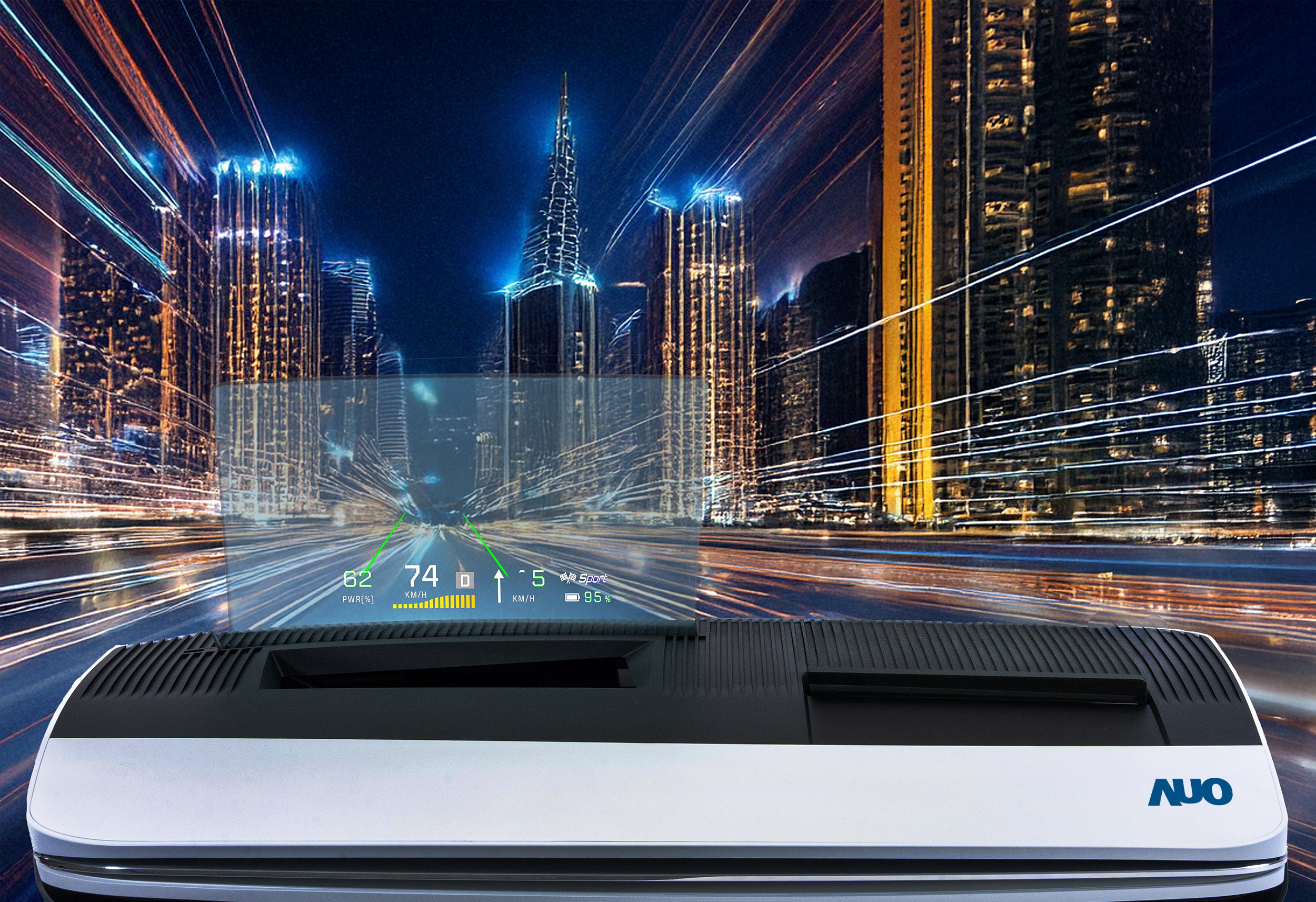 OD体育推出13吋Micro LED抬头显示器，提供高入眼亮度、高色彩饱和度的显示质量，在阳光下或黑暗中都清晰可见，并利用Micro LED模块体积小的优势，解决车用空间有限的痛点